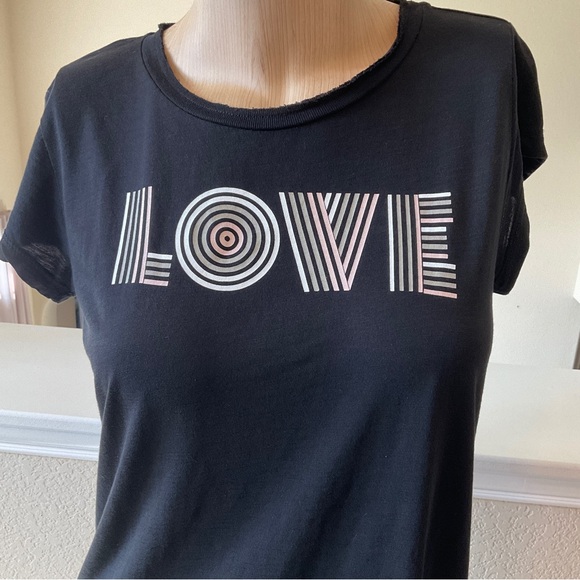 Zadig & Voltaire LOVE Skinny Print Short Sleeve Tee Rare Women’s Size Medium - Picture 4 of 16